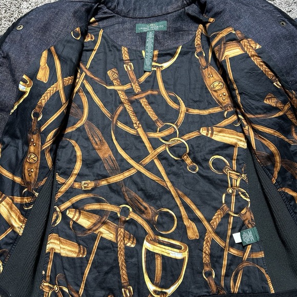 Women's M Lauren‎ Ralph Lauren Denim Quilted Jacket Snap Button - Picture 7 of 10